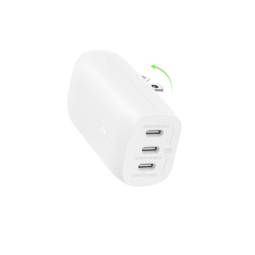 Belkin 67W 3 Port USB C Charger Block, PPS Fast Charging for MacBook - style: White