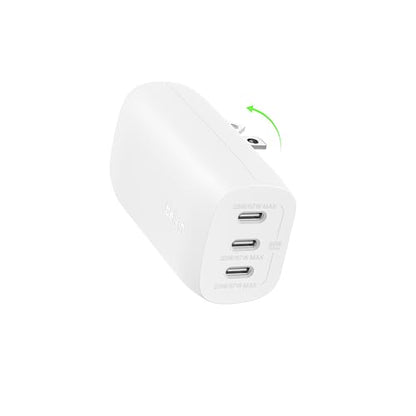 Belkin 67W 3 Port USB C Charger Block, PPS Fast Charging for MacBook - style: White