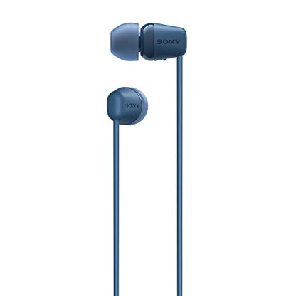 Sony WI-C100 Wireless in-Ear Bluetooth Headphones with Built-in Mic, Blue - color: Blue, size: One Size