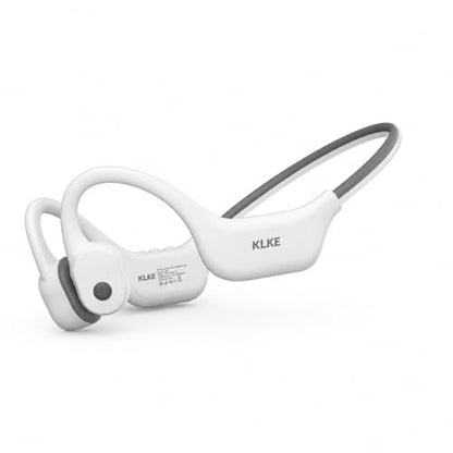 Bone Conduction Headphones for Running with mic and Rear Safety Light - color: KLKE-White