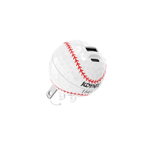 USB C Charger Block, Dual Port 20W Fast Charging Wall Charger Creative Ball Power Adapter for iPhone 17/17 Air/17 Pro/17 Pro Max/16/16 Pro/16 Pro Max/16 Plus/15/14/13/12, Galaxy, iPad, Airpods, More - color: Baseball