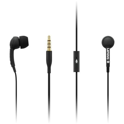 Lenovo 100 in-Ear Headphone, Wired, Microphone, Noise Isolating, 3 Ear Cup Sizes, Windows, Mac, Android, GXD0S50936, Black - color: Black, style: AUX