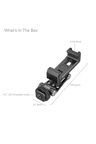 SMALLRIG Metal Phone Holder Support with Cold Shoe Mount, Universal Smartphone Adapter Support Free Adjustment Joints, Phone Tripod Mount for iPhone 17/16/15, for Samsung Galaxy etc-4382 - style: Cold Shoe Interface