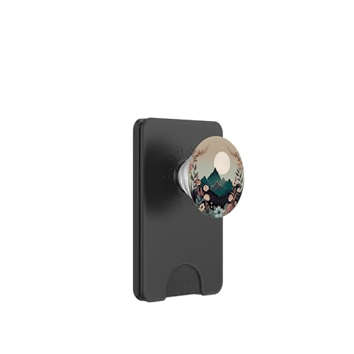 Boho Chic Floral Wreath Forest Nature Mountain Cute Pastel PopSockets PopWallet for MagSafe - style: Magnetic PopWallet