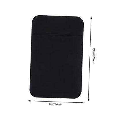DOITOOL 2pcs Adhesive Phone Card Holders for Back Stretch Fabric Wallet Slim Sticky Pocket for Credit Cards and ID Compatible Smartphones Black
