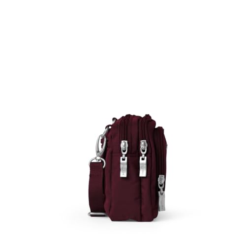 Baggallini Triple Zip with Front Wallet/Trifecta RFID Wallet Crossbody - color: Jam