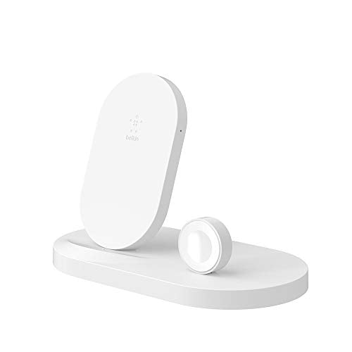 Belkin Boost Up Wireless Charging Dock for iPhone + Apple Watch + USB-A Port (Wireless Charger for iPhone XS, XS Max, XR, X, 8/8 Plus, Apple Watch 4, 3, 2, 1) - White