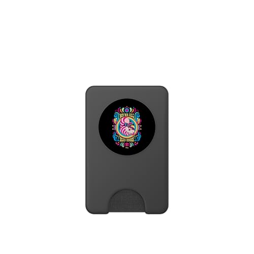 Alice in Wonderland - We're All Mad Here Psychedelic Pattern PopSockets PopWallet for MagSafe - style: Magnetic PopWallet