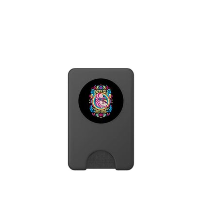 Alice in Wonderland - We're All Mad Here Psychedelic Pattern PopSockets PopWallet for MagSafe - style: Magnetic PopWallet
