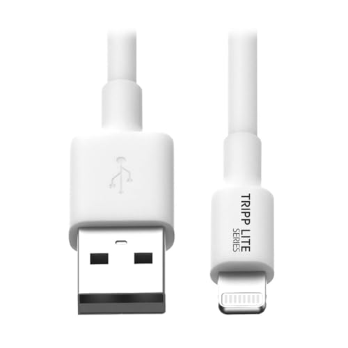 TRIPP LITE USB-A to Lightning Charging & Data Cable, MFi Certified for Apple iPhone, iPad & iPod - White, 3 Feet / 1 Meter, 2-Year Warranty (M100-003-WH) - color: White, size: 3 ft.