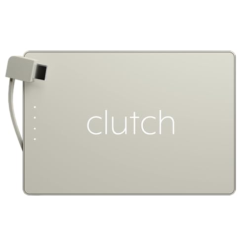 Clutch - Pro USB-C Portable Charger - Compatible with iPhone 15, 16, 17 & Android Devices - Power Bank Magnetic Battery - TSA Travel Approved - USB Rechargeable - Built-in Cable - 5000 mAh - 3.7oz - color: Ivory