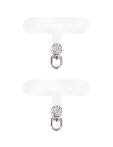Phone Tether Tab 2 Pack,Universal Phone Lanyard Patch without Adhesive,Phone Strap Replacement Part for Cell Phone (Clear-Silver) - color: Clear-silver