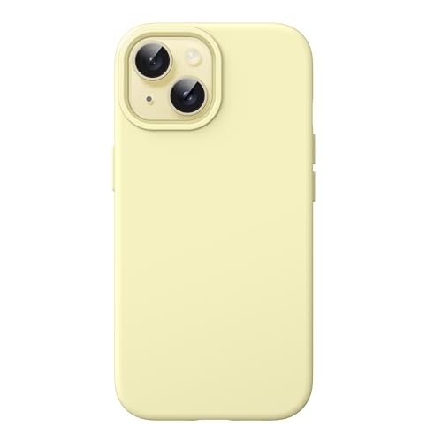 JETech Silicone Case for iPhone 15, Yellow | Silky Soft Touch, Shockproof Protection, Scratch Resistant, Microfiber Lining - color: Yellow, size: iPhone 15