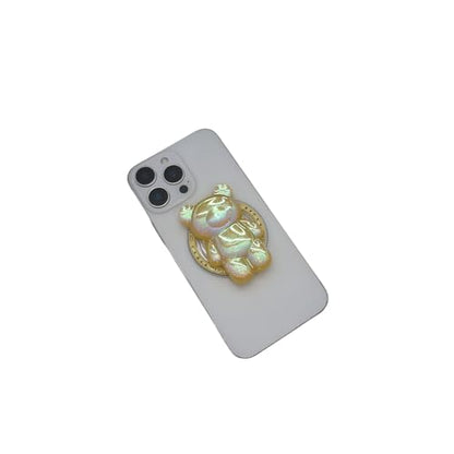 Magnetic 3D Bear Phone Grip Stand, MagSafe Compatible — Honey Gold - color: Honey Gold