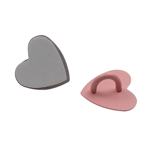 12Pcs Phone Charm Hook Adhesive (Pink, Heart Shaped) - color: Pink