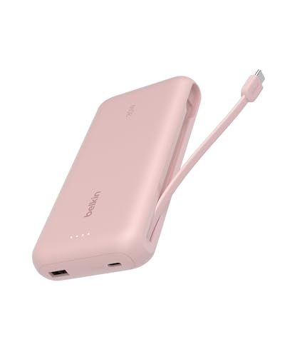 Belkin 20000mAh 30W USB C Power Bank, Portable Charger for iPhone & iPad - color: Pink, style: 20K mAh