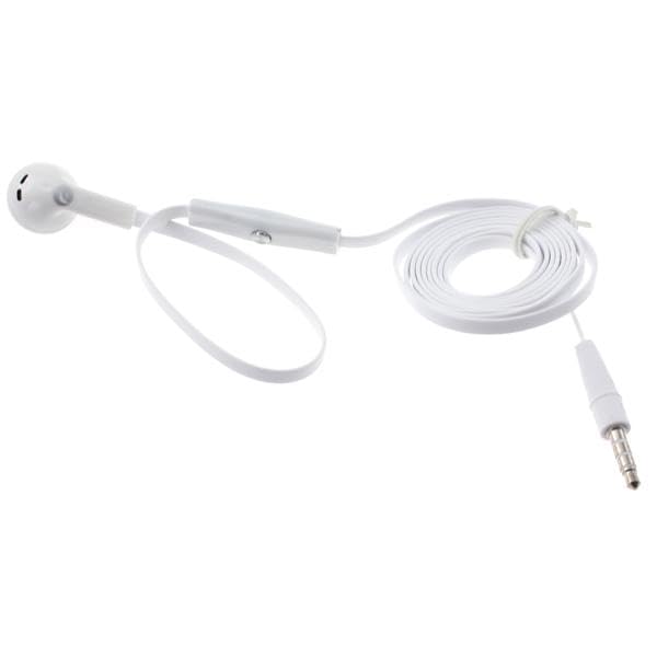 Mono Headset Wired Earphone Single Earbud Compatible with Cricket Outlast/Ovation/Ovation 3, 3.5mm Headphone Flat White