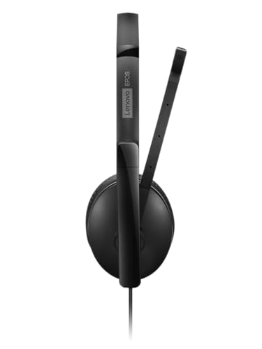 Lenovo Wired ANC Headset Gen 2 (Teams) with Active Noise Cancellation, EPOS BrainAdapt & ActiveGard Tech, Lightweight, USB-C, Plug-and-Play, Zoom Certified, Customizable, Hearing Protection - style: Wired ANC Gen 2 (Teams)