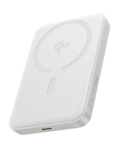 Baseus for MagSafe Portable Charger, Qi2 Certified 15W Wireless Magnetic Power Bank 10000mAh with USB-C Cable 22.5W PD Charging, Battery Pack Compatible with iPhone 17/16/15/14/13 Pro/Pro Max Series - color: White