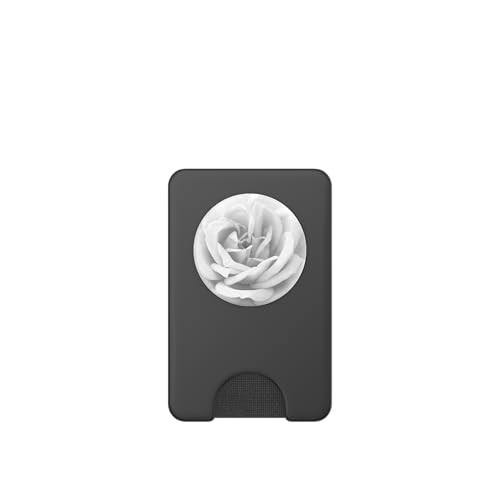 White Rose Flower, Vibrant Floral Design PopSockets PopGrip: Swappable Grip for Phones & Tablets PopSockets PopWallet for MagSafe - style: Magnetic PopWallet