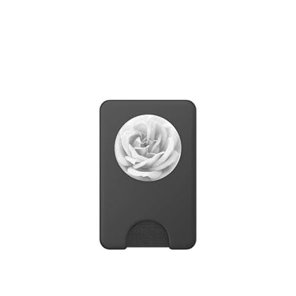 White Rose Flower, Vibrant Floral Design PopSockets PopGrip: Swappable Grip for Phones & Tablets PopSockets PopWallet for MagSafe - style: Magnetic PopWallet