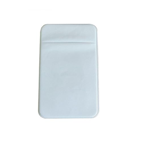 Card Holder Pocket for Back of Phone - Men Women Cell Phone Pouch Adhesive Mobile Wallet Stick (White) - color: White