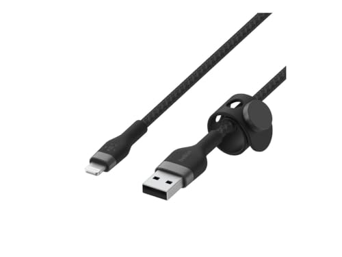 Belkin USB A to Lightning Braided Cable 9.9ft Fast iPhone Charger Cord - color: Black, style: 3M