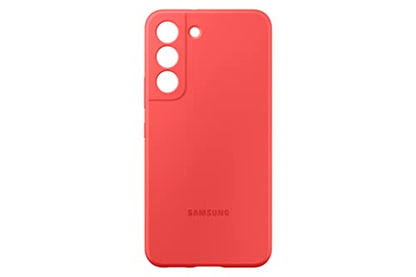 Samsung Galaxy S22 Silicone Cover, Protective Phone Case, Soft, Sleek Protection, Slim Design, Matte Finish, US Version, Coral, (EF-PS901TPEGUS)