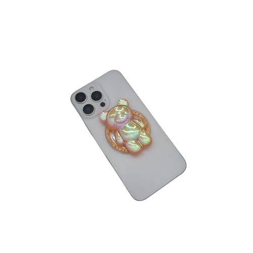 Magnetic 3D Bear Phone Grip Stand, MagSafe Compatible — Amber Peach - color: Amber Peach