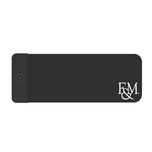 OTM Essentials Franklin & Marshall College Classic Wireless Charging Cloth Desk Mat, Durable Office Supplies, Non-Slip Base, Quick Charging Wireless Desk Pad, Black - size: Classic- Charging, style: Franklin & Marshall College