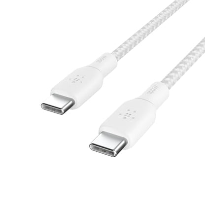 Belkin USB C to USB C 100W Braided Cable 6.6ft Fast iPhone Charger Cord - style: 6.6 ft