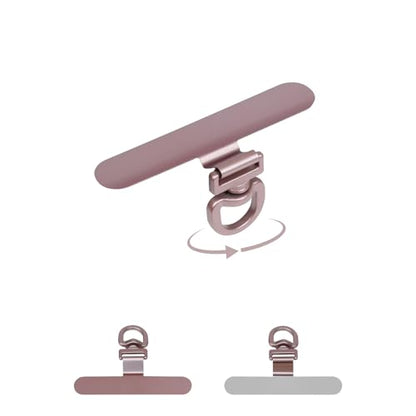 360° Swivel Heavy-Duty Metal Phone Tether Tabs - color: 2pink