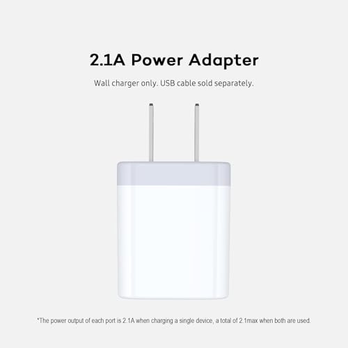 USB Wall Charger, Charger Adapter AILKIN 2Pack 2.1A Dual Port Quick Plug