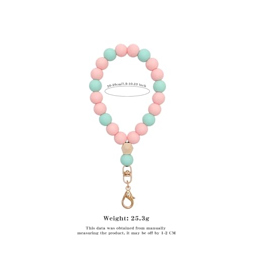 Bloomish Silicone Phone Wrist Strap with Cute Bear Charm - Anti-Loss Hand Strap Lanyard for iPhone & Android - Soft, Durable & Stylish Mobile Phone Accessory - color: Pink/Green