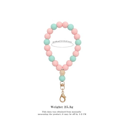 Bloomish Silicone Phone Wrist Strap with Cute Bear Charm - Anti-Loss Hand Strap Lanyard for iPhone & Android - Soft, Durable & Stylish Mobile Phone Accessory - color: Pink/Green