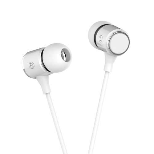 Long Cord Wired Earbuds Without Mic for TV Watching - size: 5FT White with Microphone