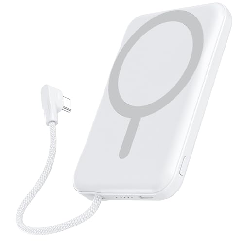for Magsafe Power Bank 5000mAh, Slim Magnetic Portable Charger - color: White