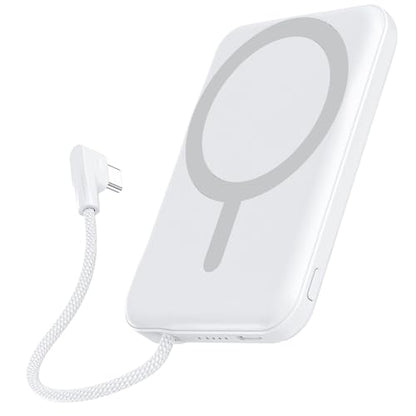 for Magsafe Power Bank 5000mAh, Slim Magnetic Portable Charger - color: White