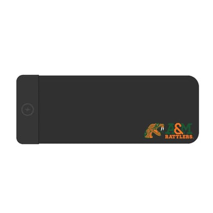 OTM Essentials Florida A&M University Classic Wireless Charging Cloth Desk Mat, Durable Office Supplies, Non-Slip Base, Quick Charging Wireless Desk Pad, Black - size: Classic- Charging, style: Florida A&M University