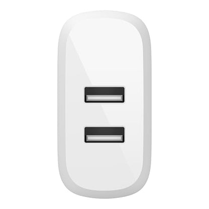 Belkin 24W Dual Port USB Charger Block, Fast Charging for Travel - size: 1.37 x 3.98 x 5.15 inches, style: Standalone