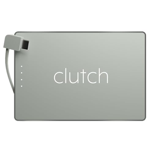 Clutch - Pro USB-C Portable Charger - Compatible with iPhone 15, 16, 17 & Android Devices - Power Bank Magnetic Battery - TSA Travel Approved - USB Rechargeable - Built-in Cable - 5000 mAh - 3.7oz - color: Gray