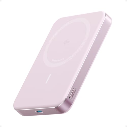 Anker MagGo Power Bank, 10,000mAh Qi2-Certified 15W Portable Charger | Slim and Fast MagSafe-Compatible Battery Pack, Ergonomic Design, for iPhone 16 / 15 / 14 / 13 Series and More - color: Pink