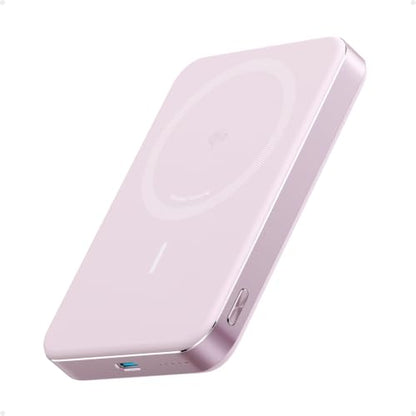 Anker MagGo Power Bank, 10,000mAh Qi2-Certified 15W Portable Charger | Slim and Fast MagSafe-Compatible Battery Pack, Ergonomic Design, for iPhone 16 / 15 / 14 / 13 Series and More - color: Pink