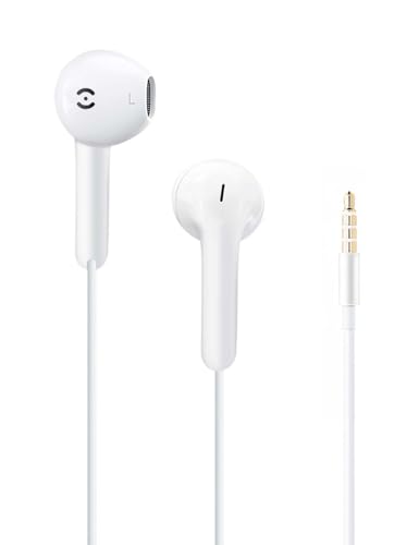 MAS CARNEY Wired Earbuds in-Ear Headphones with Mic for iPhone, School, MP3 - color: White