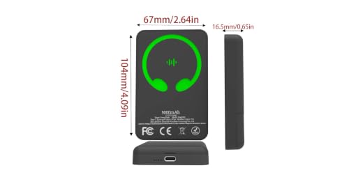 3-in-1 Magnetic Wireless Power Bank 5000mAh, Black - color: black