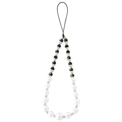 Beaded Phone Charm Lanyard Strap Girly Style Fixed Beads Pearl Lanyards - color: PH-bszz-2