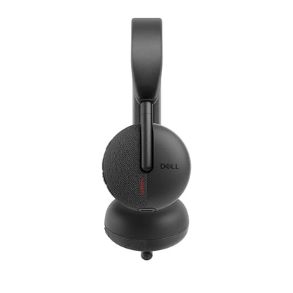 Dell WL3024 Wireless Headset - Leatherette Headband, Built-in AI-Based Noise Cancellation Microphone, Boom mic - Black