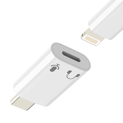Lightning Female to USB C Male Audio Adapter for iPhone 17 16 15 Pro Headphone Lighting Microphone Converter Earphone Adaptor Cable Mic Earbuds for Ipad Jack Adaptador Compatible for Samsung