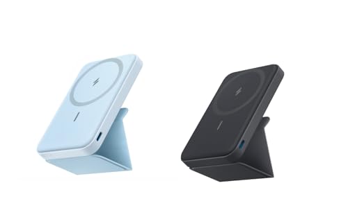 ANKER 622 Magnetic Battery (MagGo), 5,000mAh Foldable Magnetic Wireless Portable Charger with Stand and USB-C Port (On the Side), Magsafe-Compatible for iPhone 16/15/14/13 Series