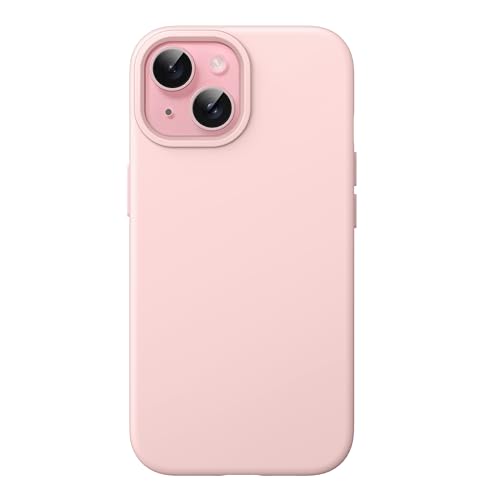 JETech Silicone Case for iPhone 15, Pink | Silky Soft Touch, Shockproof Protection, Scratch Resistant, Microfiber Lining - color: Pink, size: iPhone 15